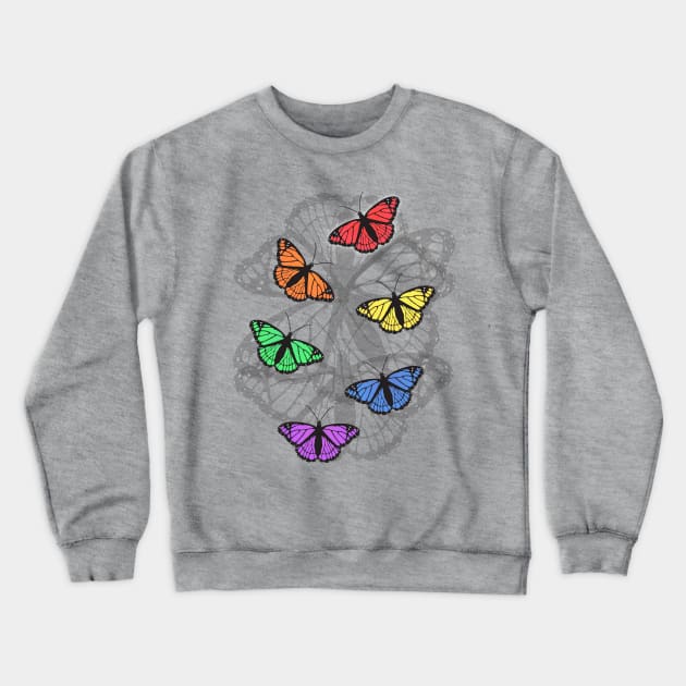 Rainbow butterflies Crewneck Sweatshirt by Bwiselizzy